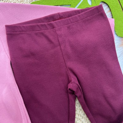 Conj. Blusão de Moletom Believe in Yourself e Calça Legging Canelada- Rose e Uva